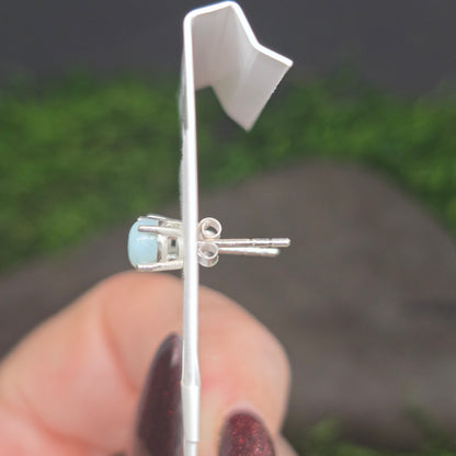 Larimar Sterling Silver Stud Earrings