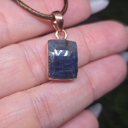 Blue Sapphire Copper Pendant Necklace