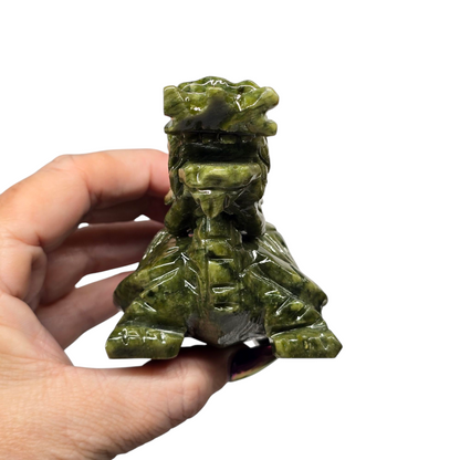 Nephrite Jade Dragon Turtle Chinese Feng Shui Stone I