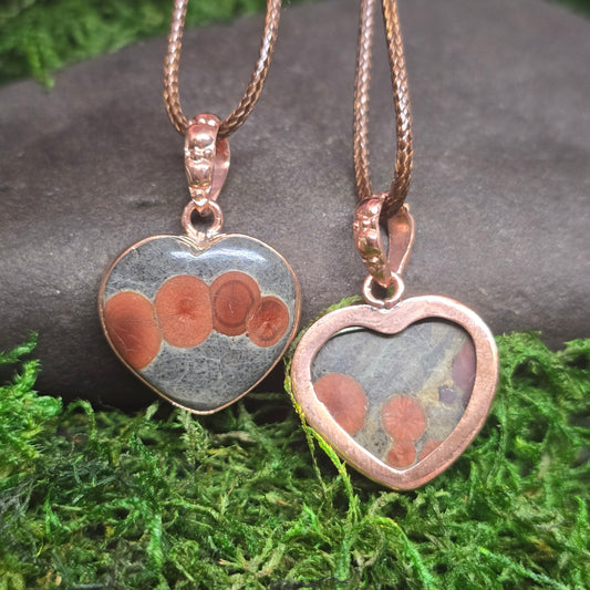 Peanut Obsidian Copper Pendant Necklace