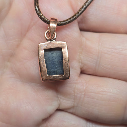 Blue Sapphire Copper Pendant Necklace