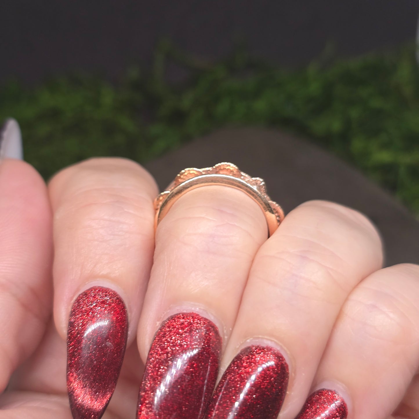 Mushroom Band Copper Ring sz4