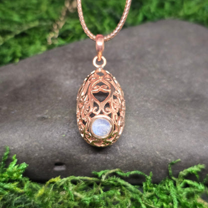 Crystal Copper Woman Cup Shape Pendant Necklace
