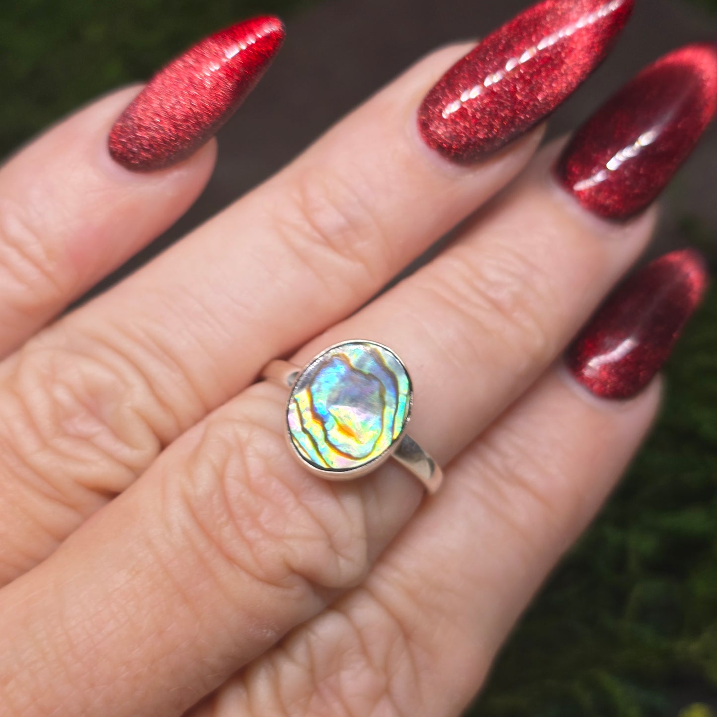Abalone Shell s925 Ring sz9