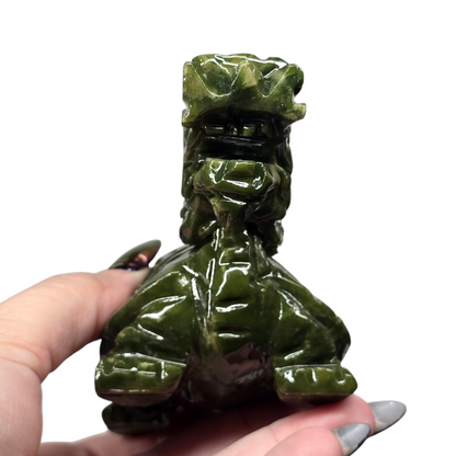 1.1lb Nephrite Jade Dragon Turtle Chinese Feng Shui Stone II