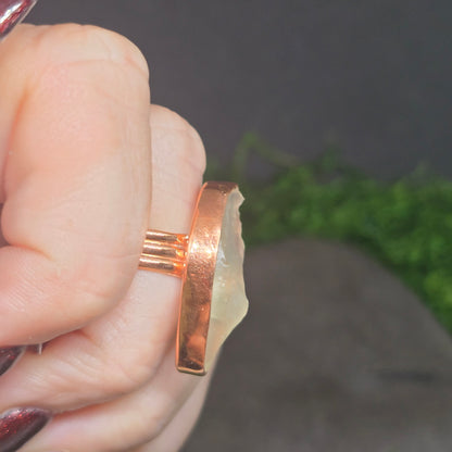Libyan Desert Glass Copper Ring sz8