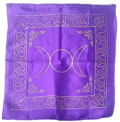 21" Satin Altar Cloth - Triple Moon (various colors)