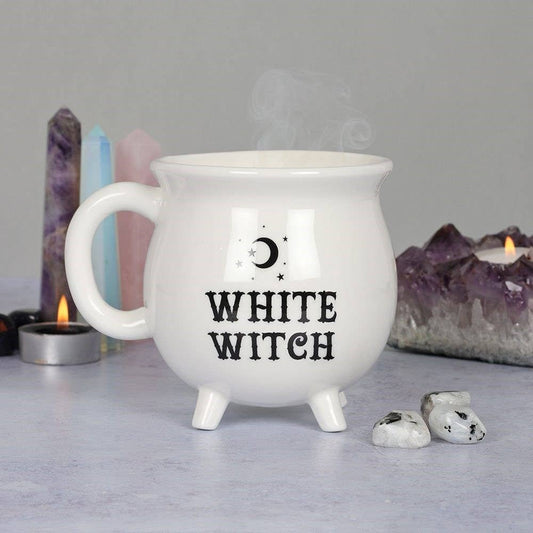 White Witch Halloween Cauldron Mug