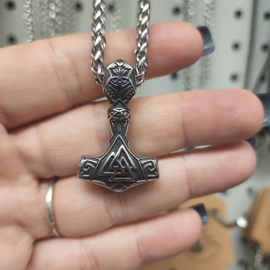 Valknut Norse Viking Hammer Necklace
