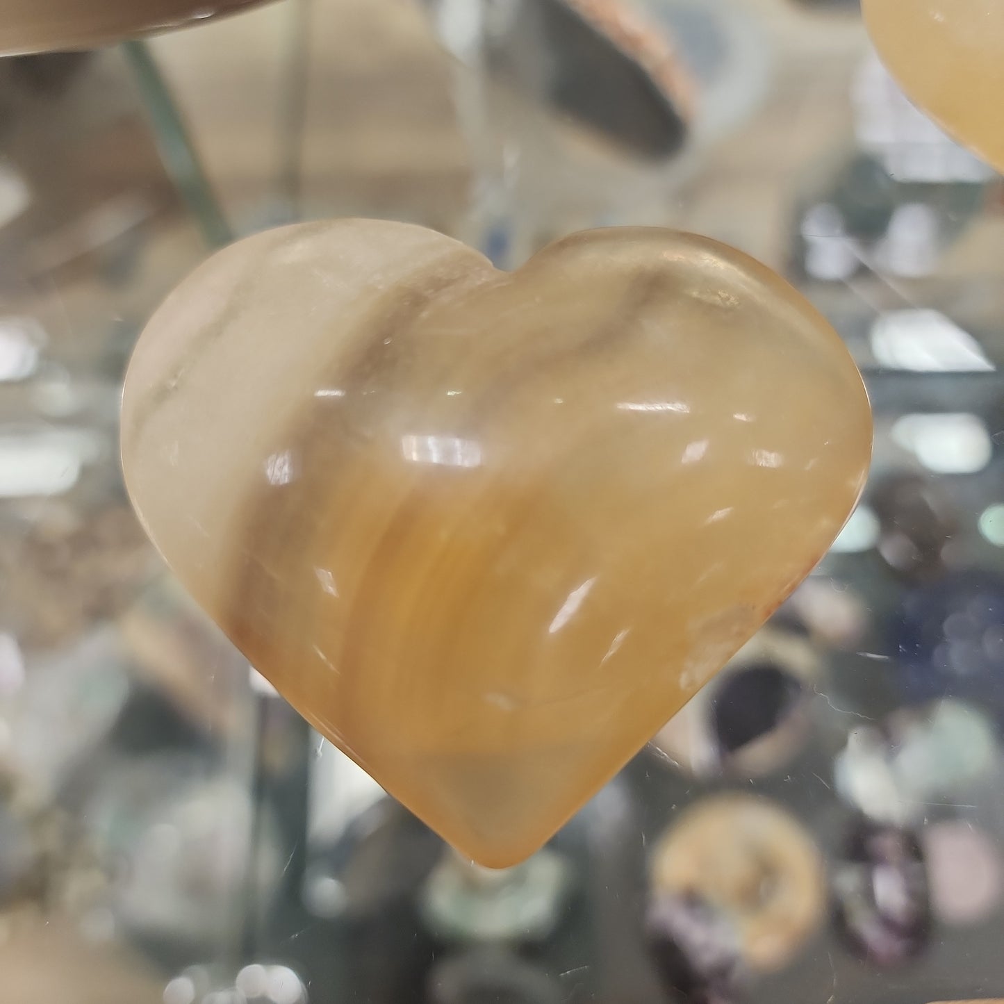 Yellow Fluorite Heart