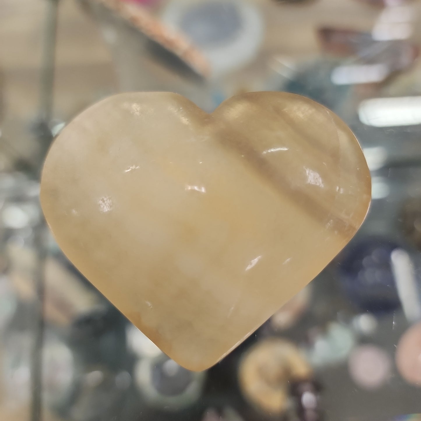 Yellow Fluorite Heart