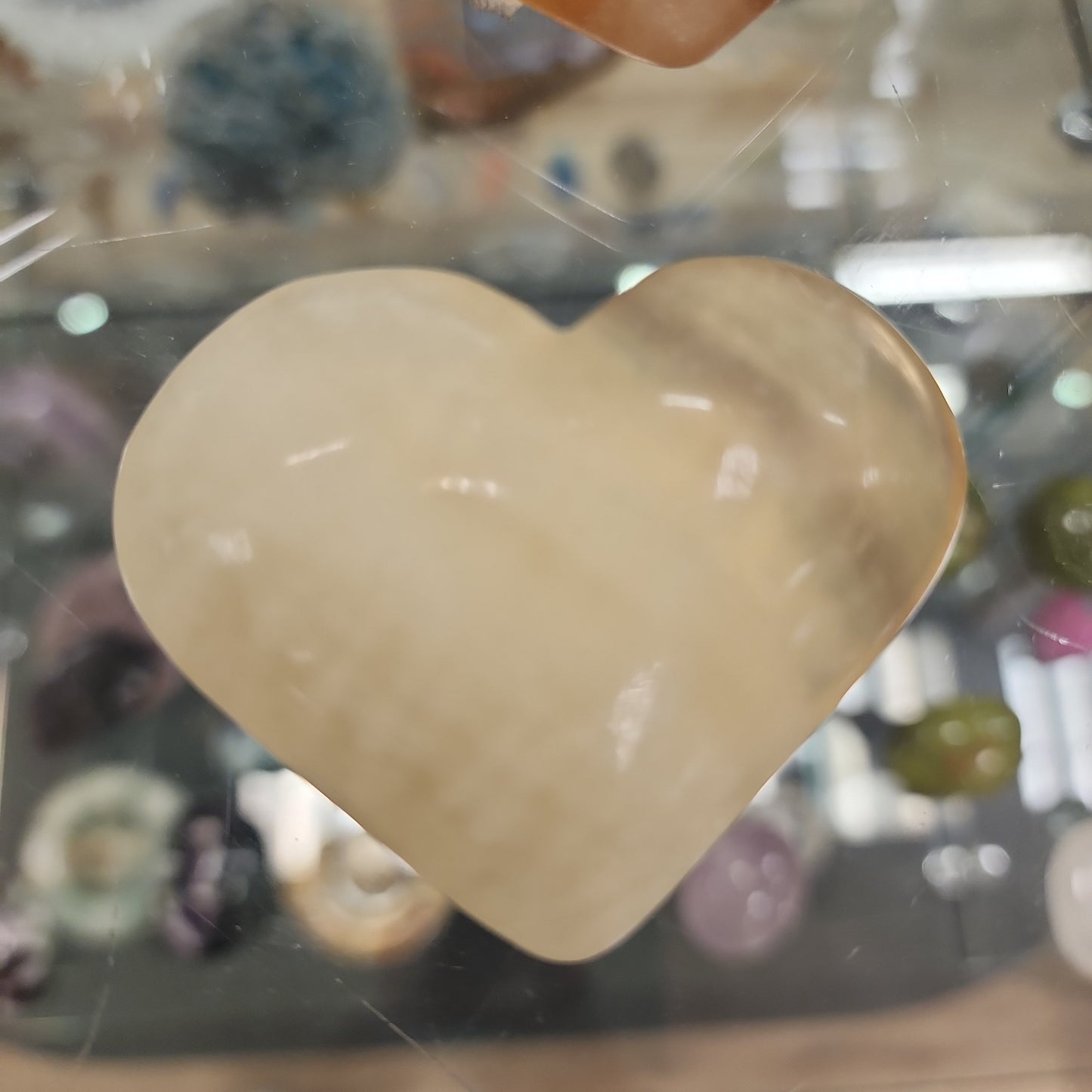 Yellow Fluorite Heart