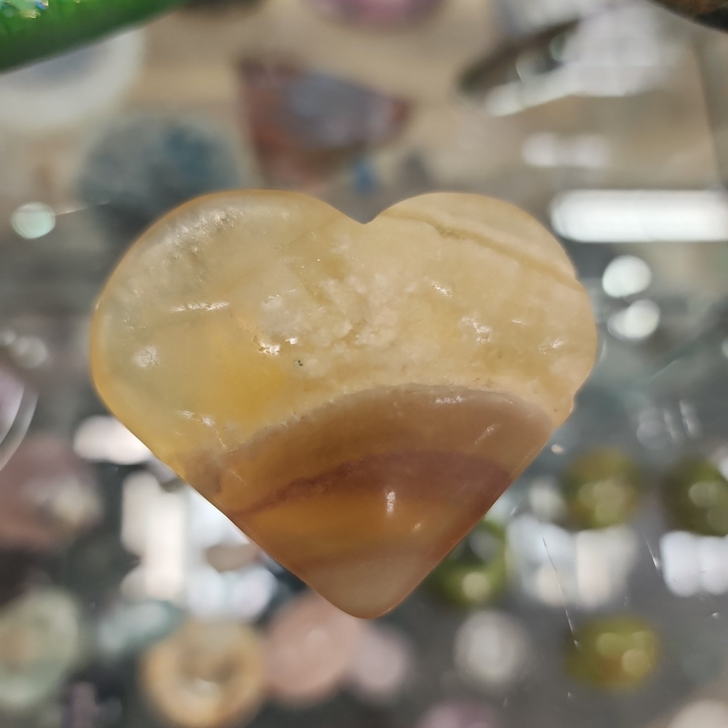 Yellow Fluorite Heart