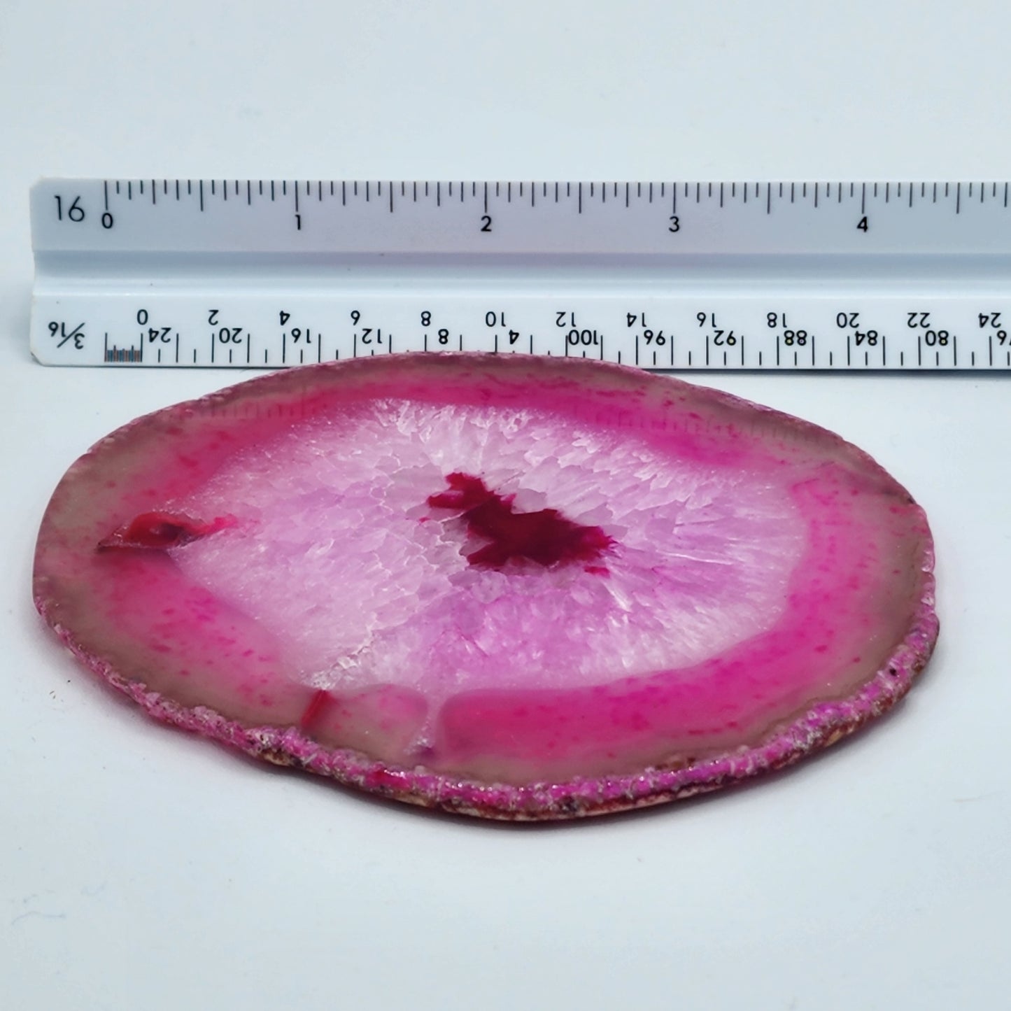 Pink Druzy Agate Slice