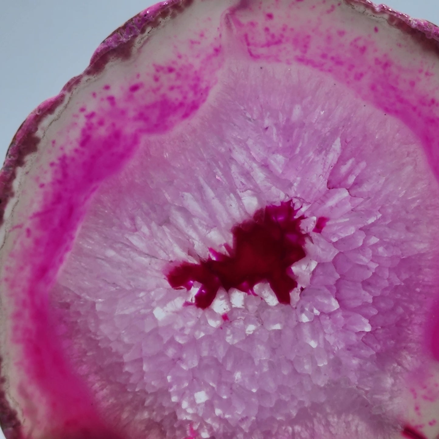Pink Druzy Agate Slice