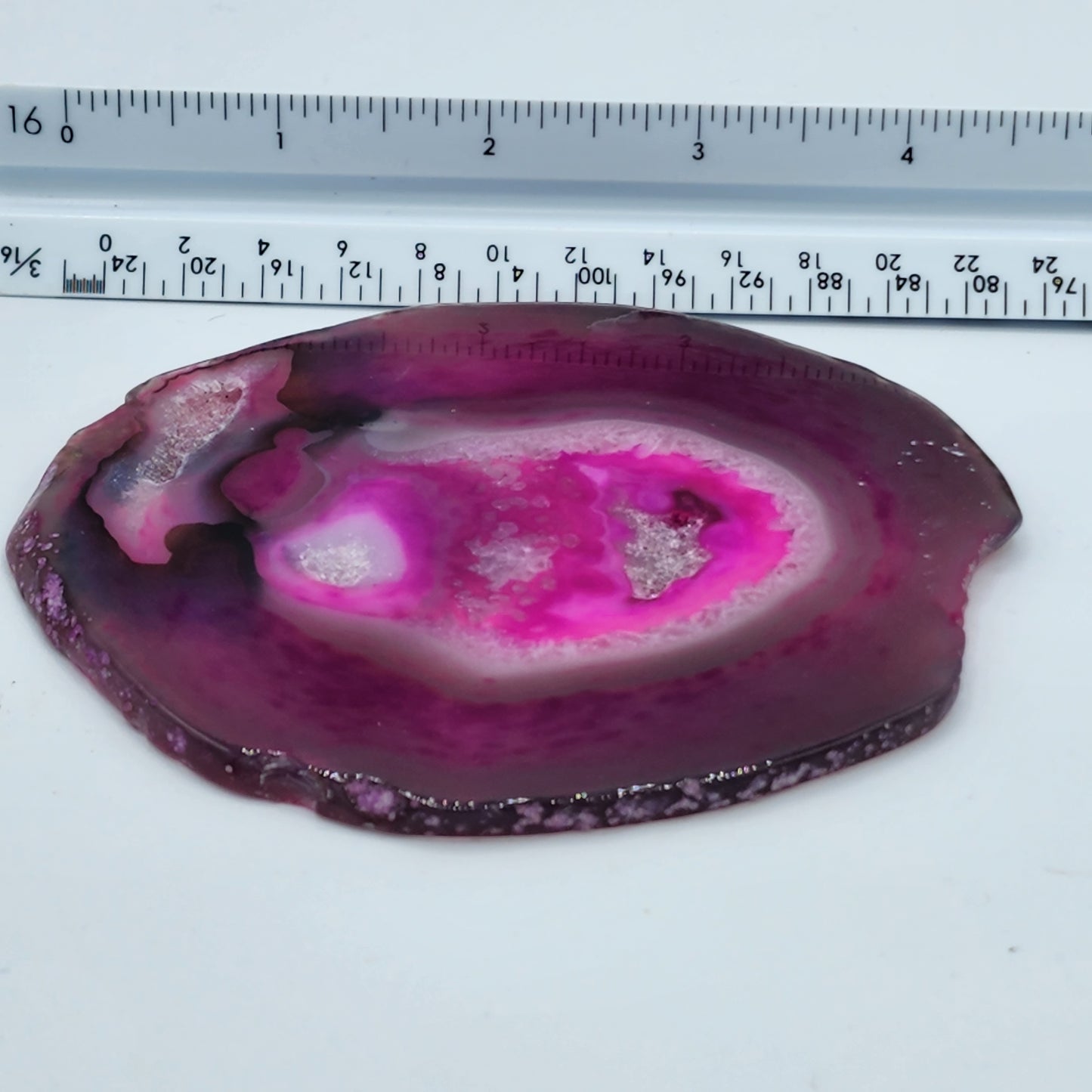 Pink Druzy Agate Slice