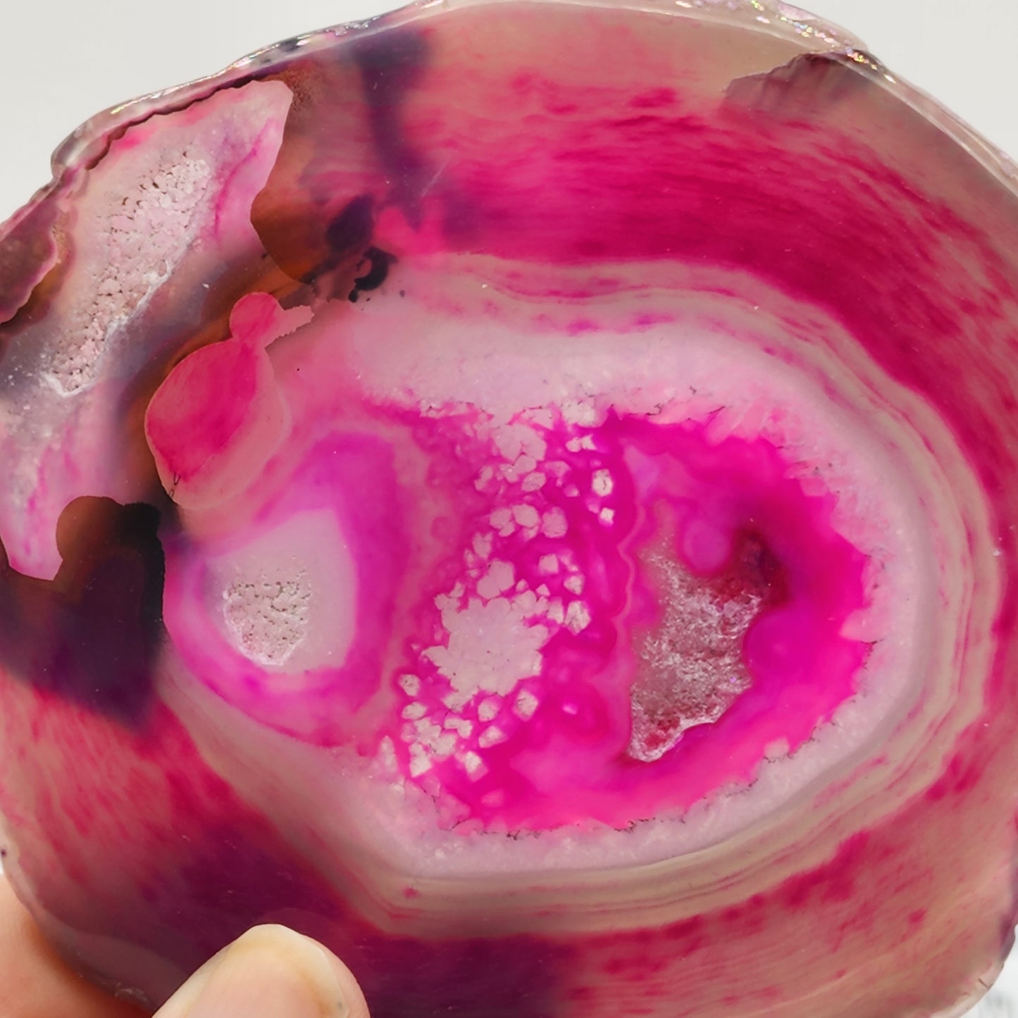 Pink Druzy Agate Slice