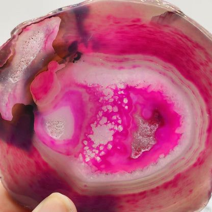 Pink Druzy Agate Slice