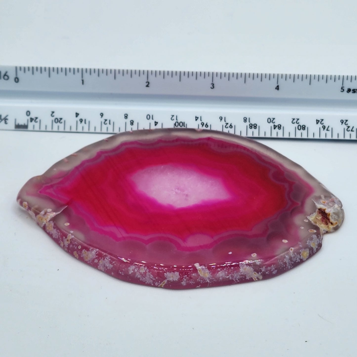 Pink Druzy Agate Slice