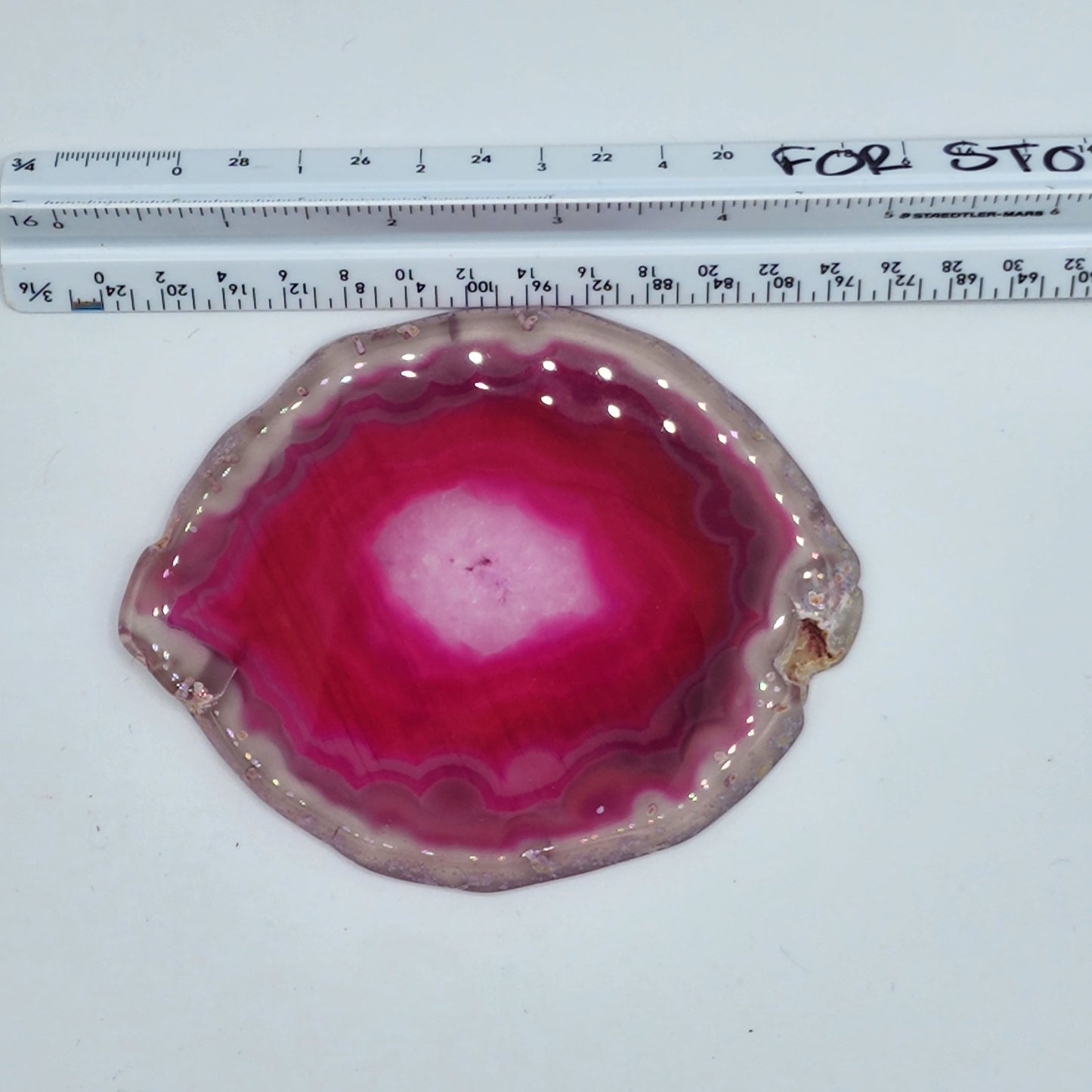 Pink Druzy Agate Slice