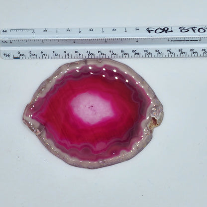 Pink Druzy Agate Slice