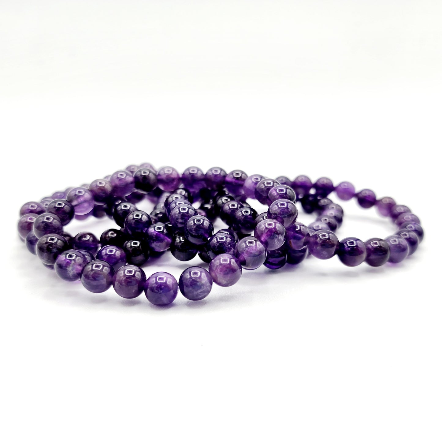 Amethyst Elastic Bead Bracelet