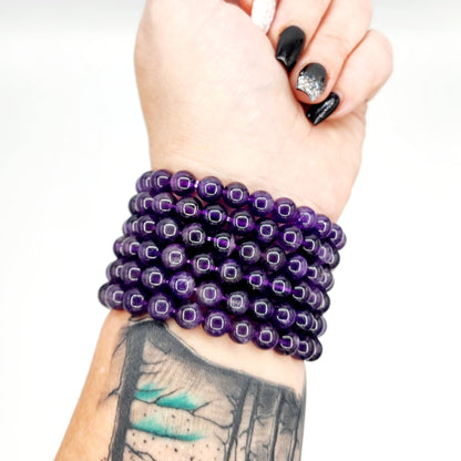 Amethyst Elastic Bead Bracelet