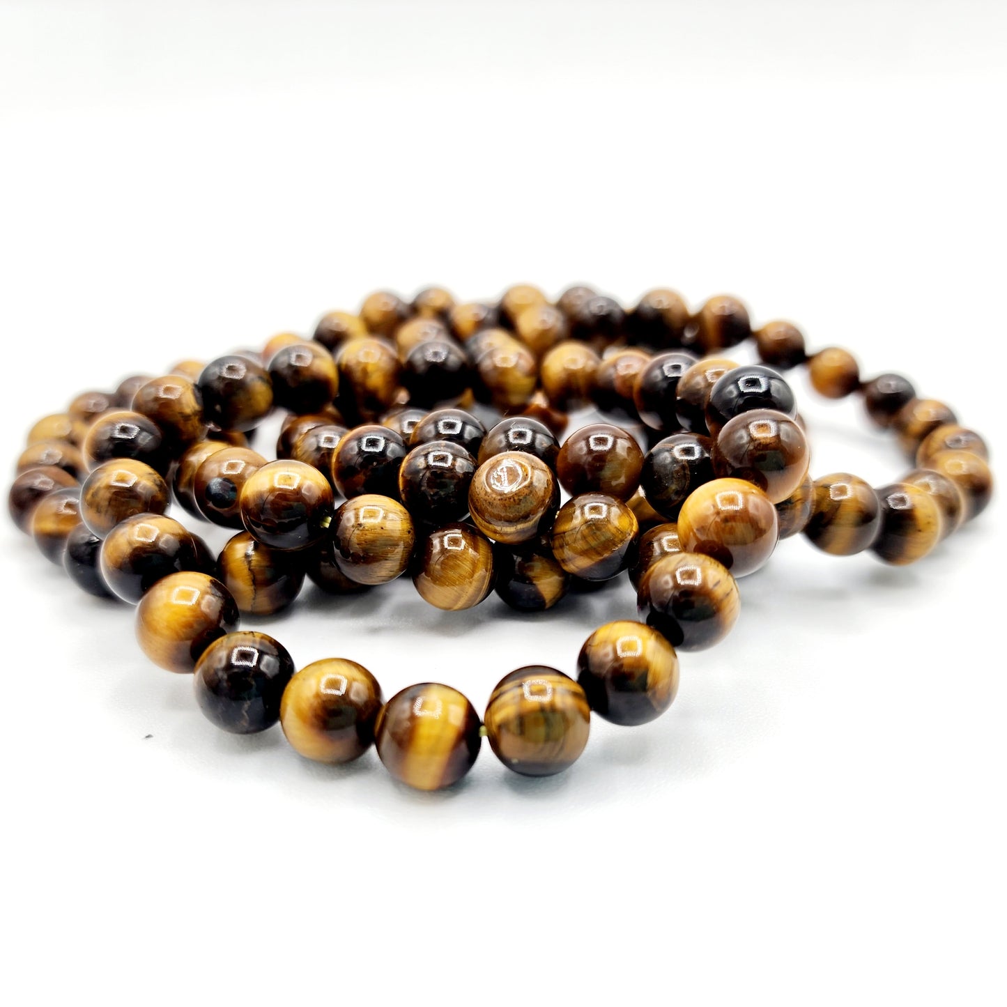 Tigers Eye Bracelet | Natural Crystal Stone Bead Stretch Bracelet