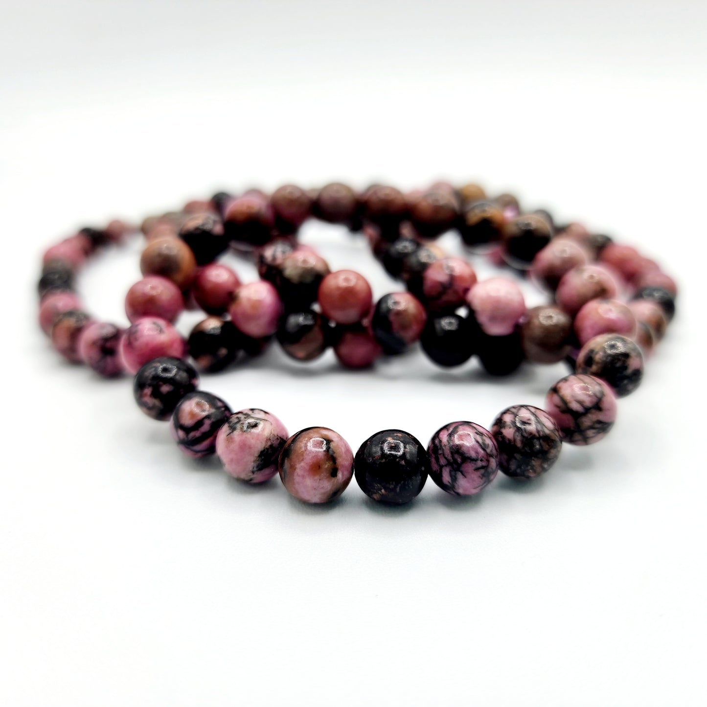 Rhodonite Bracelet | Natural Crystal Stone Bead Stretch Bracelet