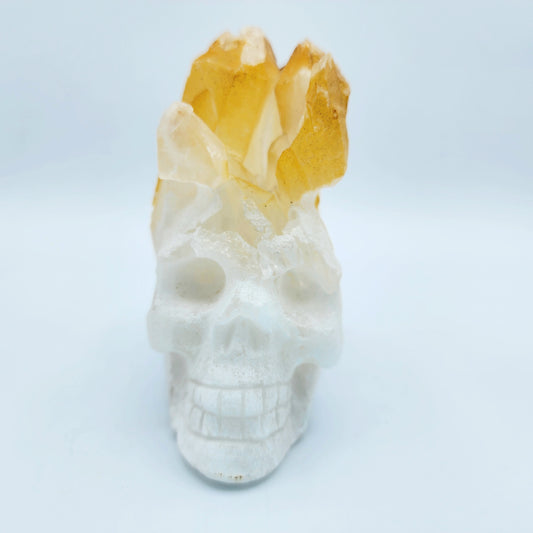 Clear Quartz (heat treated) Cluster Points Skull