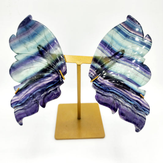 Rainbow Fluorite Wings with Stand