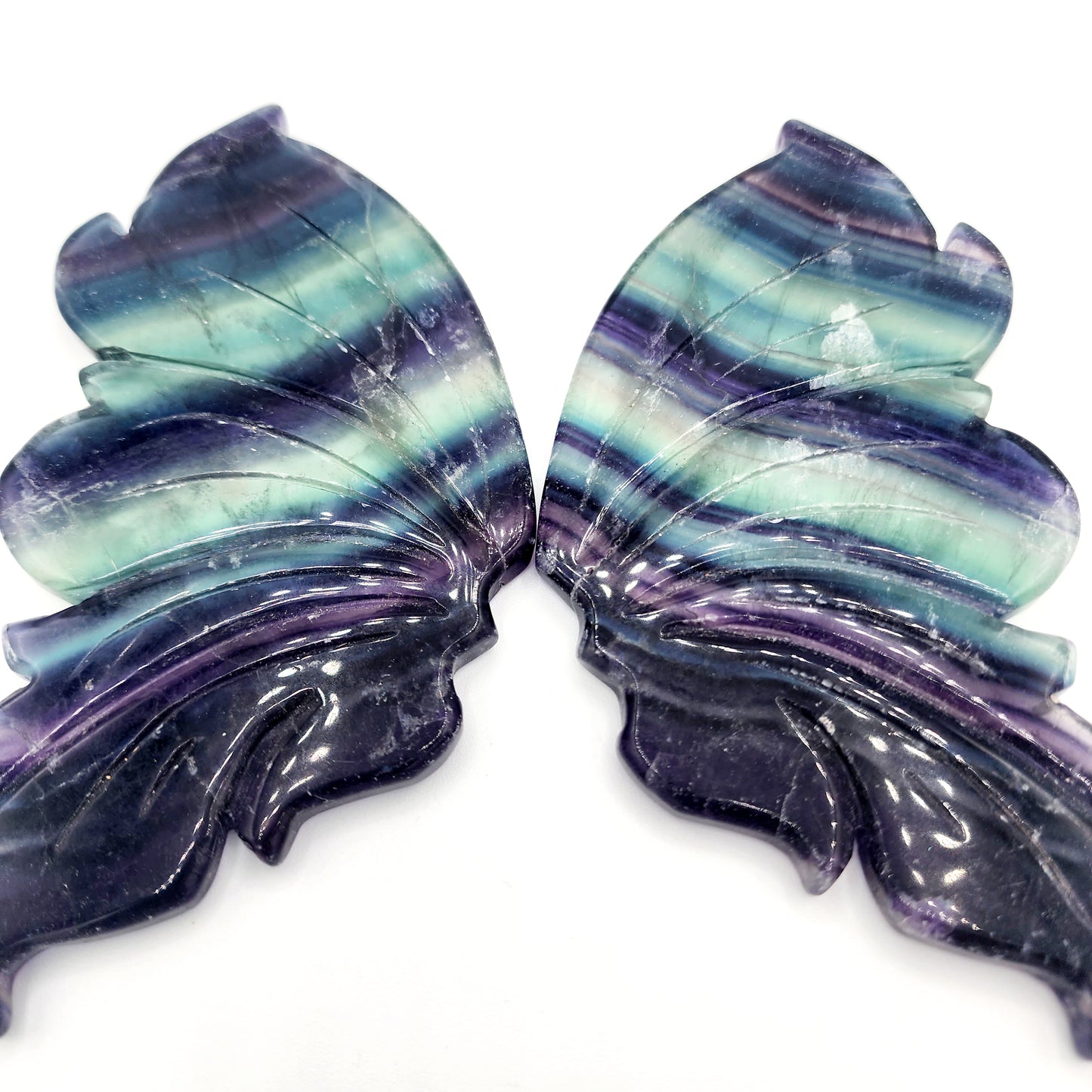 Rainbow Fluorite Wings with Stand