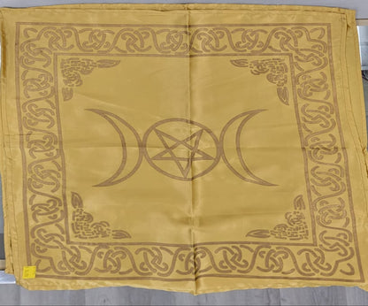 21" Satin Altar Cloth - Triple Moon (various colors)