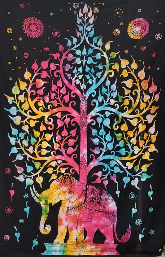 Elephant Tree of Life Tapestry