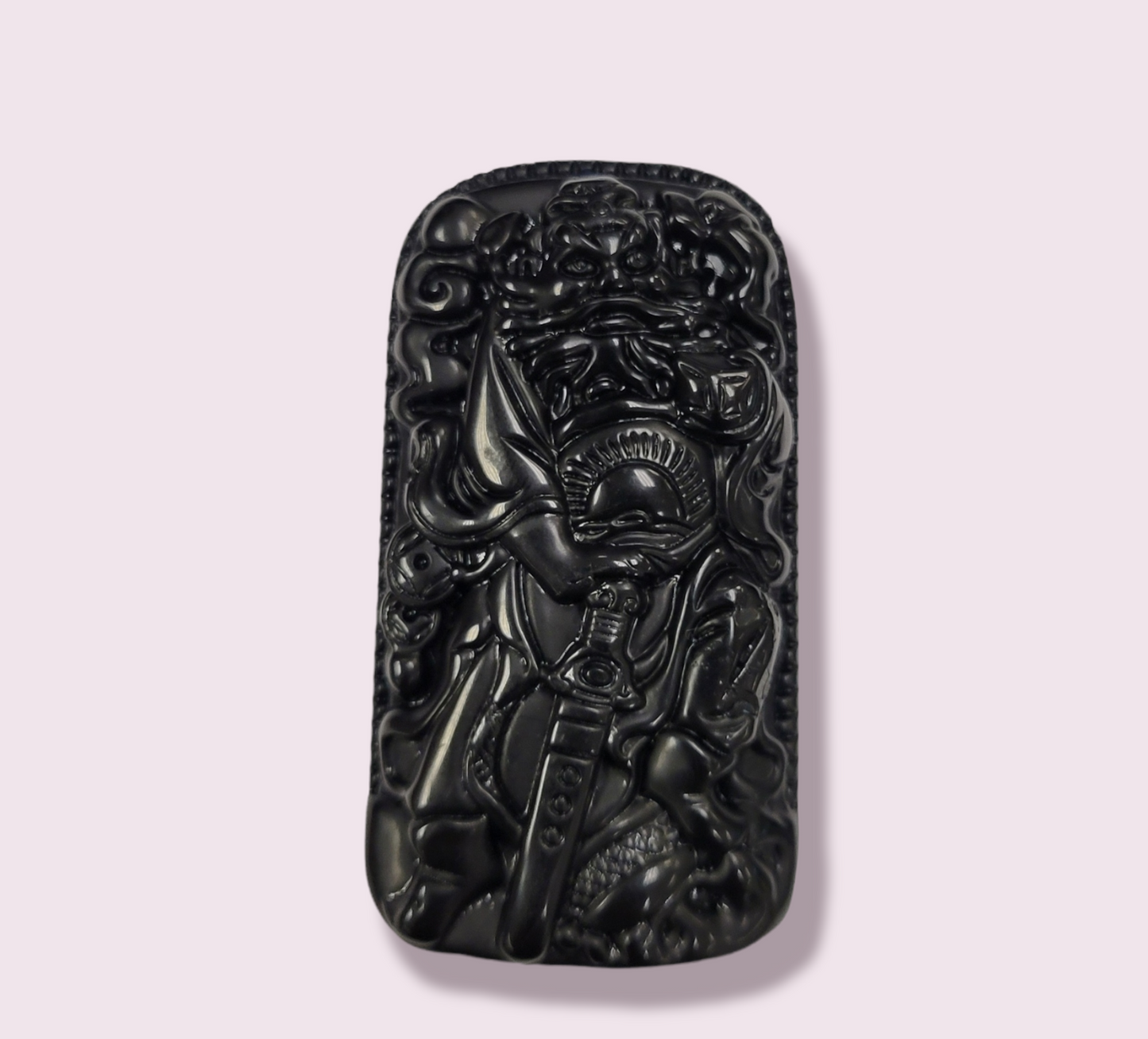 Obsidian Buddha Pendant Carving