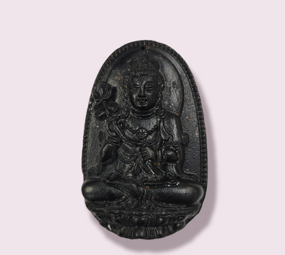 Obsidian Buddha Pendant Carving