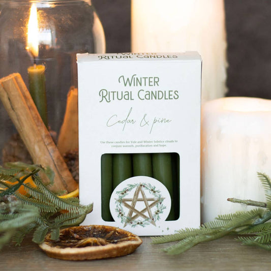 Cedar & Pine Winter Ritual Magic Spell Candles