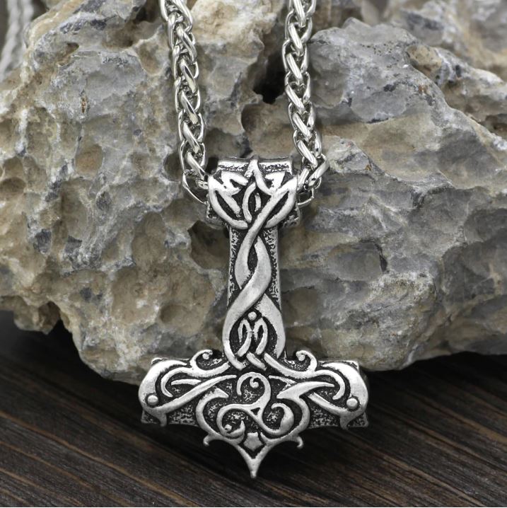 Ornate Nordic Viking Thor Hammer Necklace