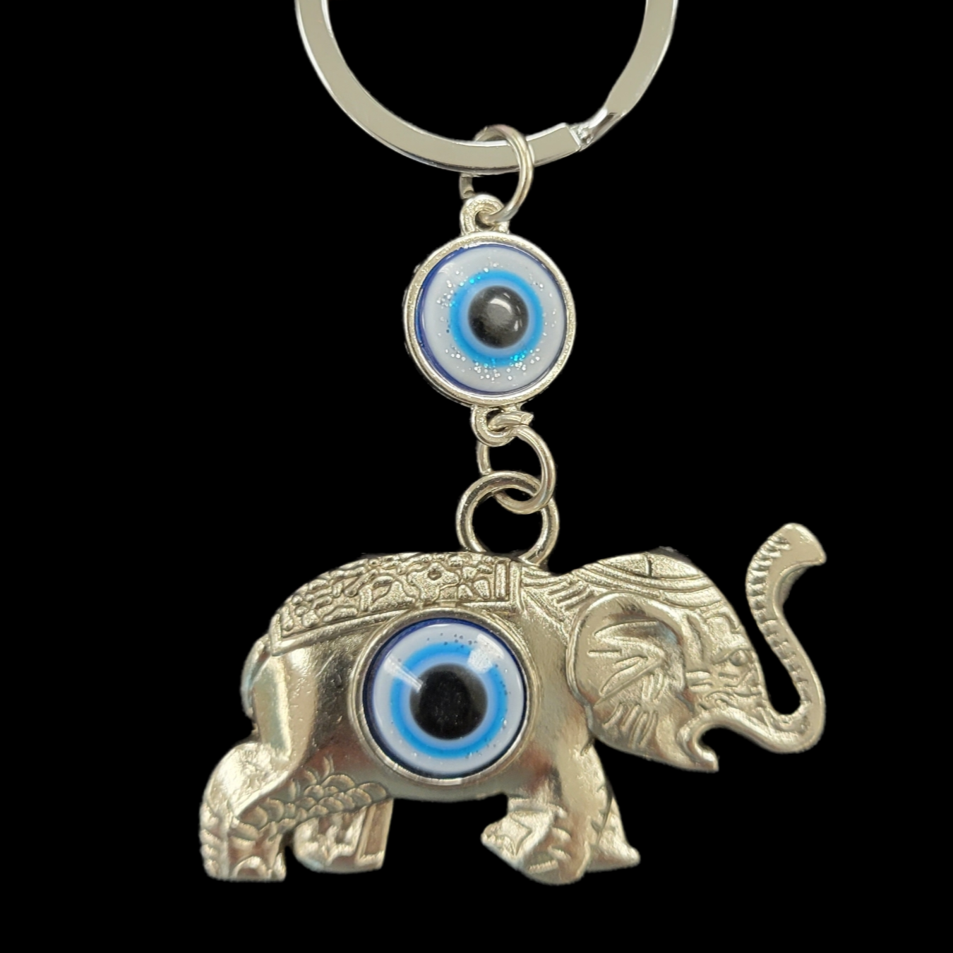 Evil eye ojo Elephant keychain
