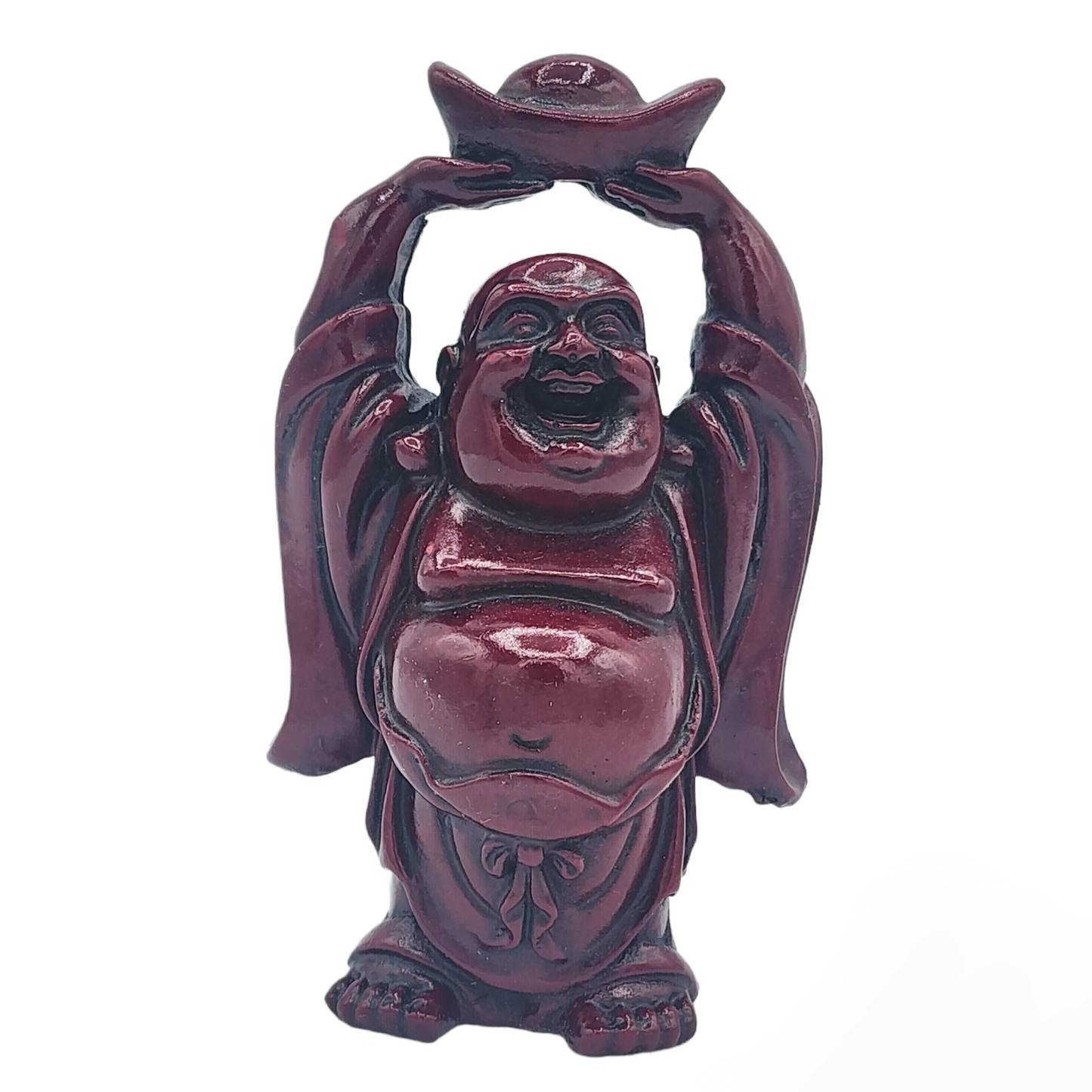 Feng Shui Faux Cinnabar Laughing Buddha Figurine