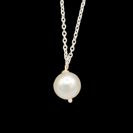 Akoya Pearl on a Sterling Silver Necklace