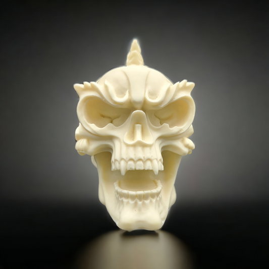 Handcrafted Tagua Ivory Nut Vampire Punk Skull Carving