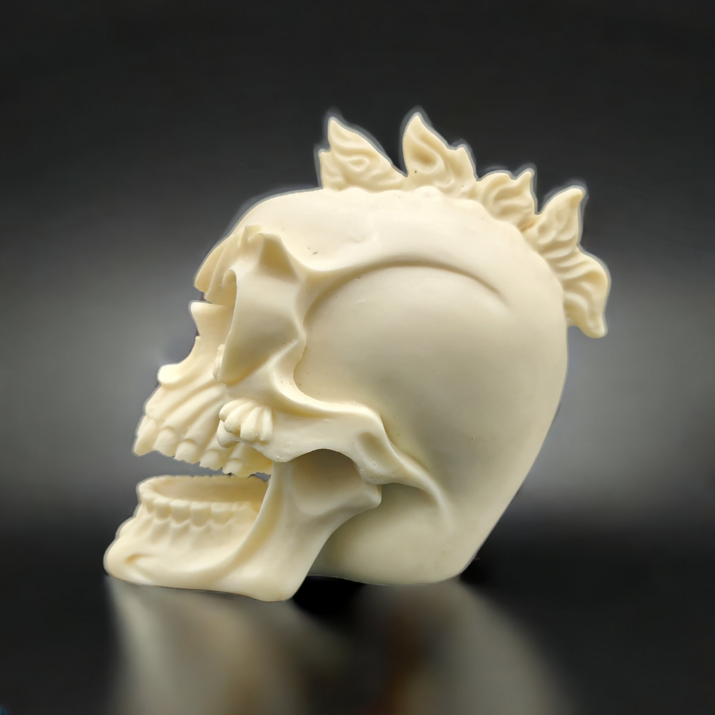 Handcrafted Tagua Ivory Nut Vampire Punk Skull Carving