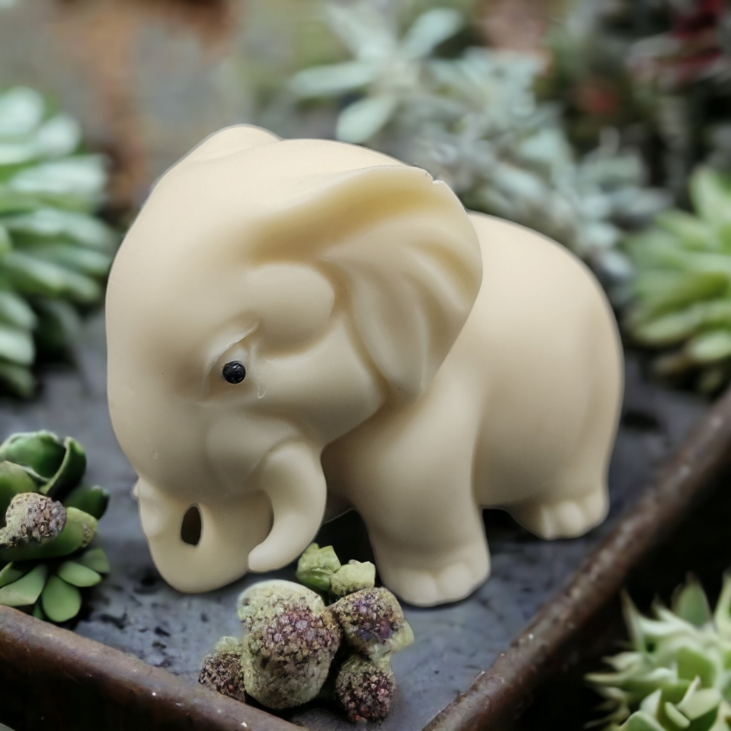 Handcrafted Tagua Ivory Nut Elephant Carving