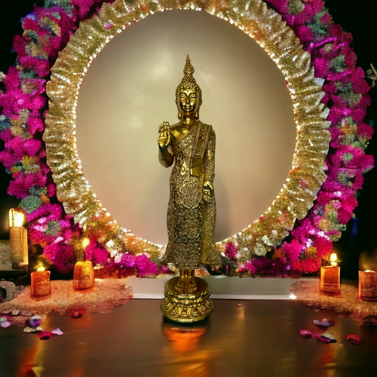 Thai Buddha Gold Standing Statue
