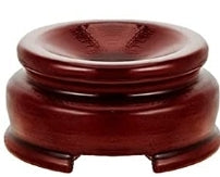 Round Red Wood Sphere Stand Holder