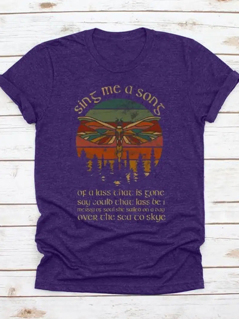 Sing Me A Song Purple Dragonfly T-shirt