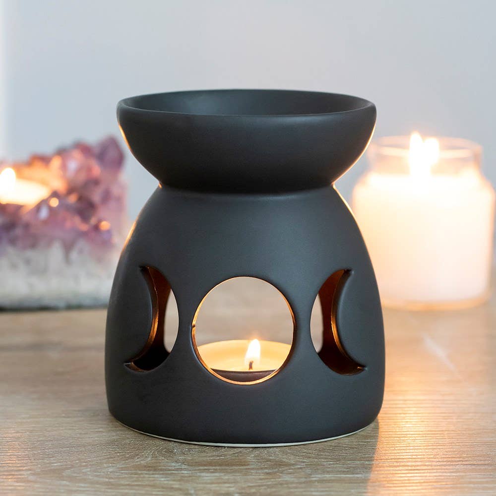 Black Triple Moon Cut Out Oil Burner and Wax Warmer