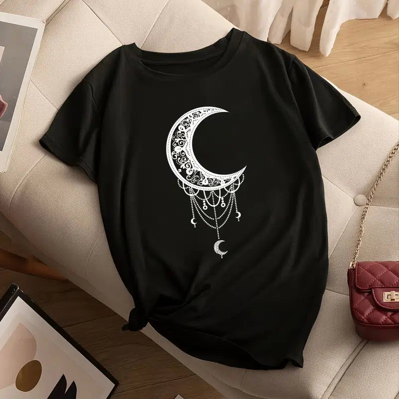 Crescent Moon Black T-shirt