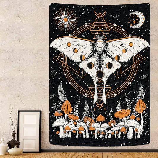 Colorful Moth Hanging Wall Tapestry Decoration (Style Choices)